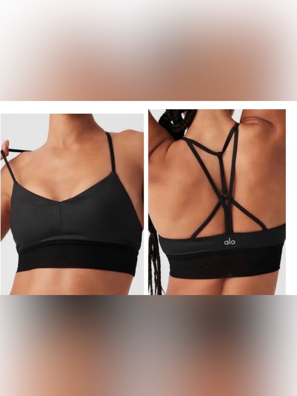 Alo Yoga Women’s Black Lavish Criss-Cross Sports Bra Size Medium RN 87370